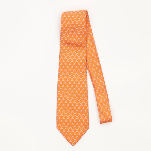 Vineyard Vines 100% Silk Neck Tie University of Virginia Cavaliers Orange - Picture 4 of 5